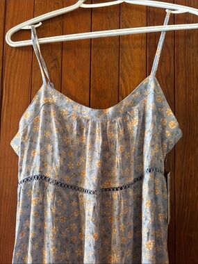 Blue Floral Spaghetti-Strap Sundress